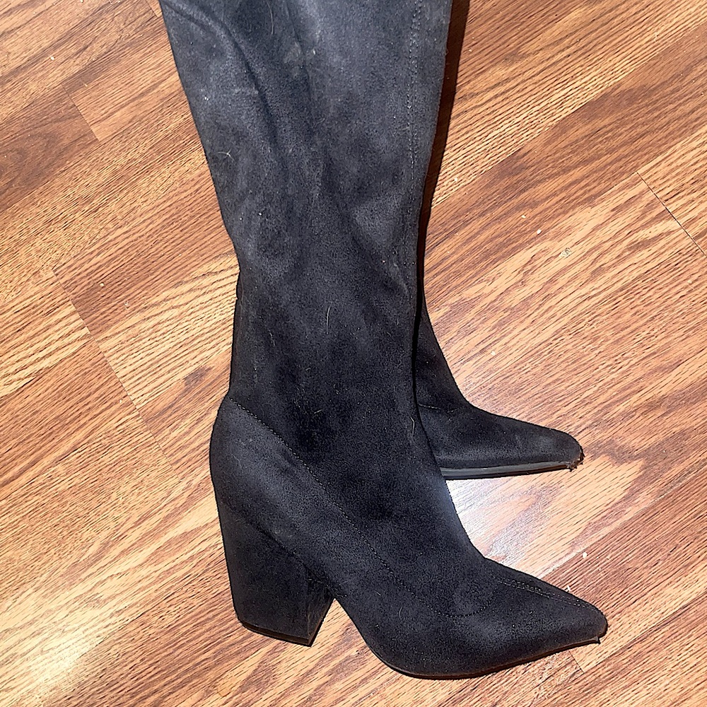 Jeffery Campbell 38 7.5 leather suede thigh high boots